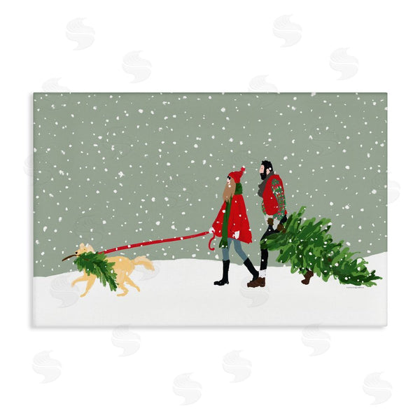 stupell industries Kamdon Kreations | Couple with Christmas Tree
