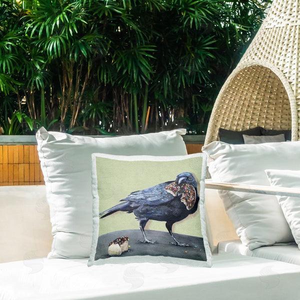 Stupell Industries Kamdon Kreations | Crow With Donut Printed Throw Pillow