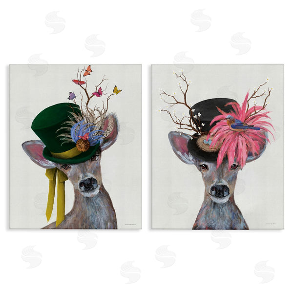 stupell industries Kamdon Kreations | Dapper Deer Floral Top Hat Wall Art