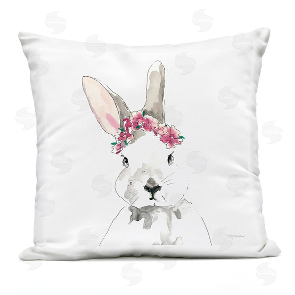 Stupell Industries Kamdon Kreations | Floral Crown Rabbit Bunny Printed Throw Pillow