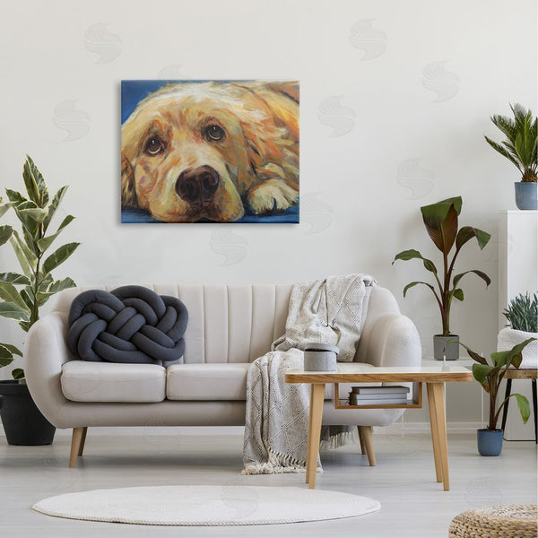 Stupell Industries Kamdon Kreations | Golden Retriever Begging Eyes Expressive Dog Portrait Wall Art