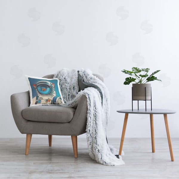 Stupell Industries Kamdon Kreations | Goldfish Astronaut Suit Printed Throw Pillow