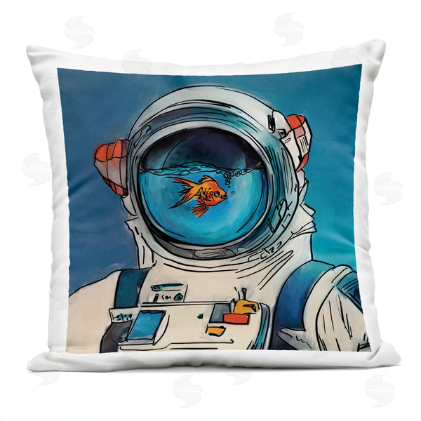 Stupell Industries Kamdon Kreations | Goldfish Astronaut Suit Printed Throw Pillow