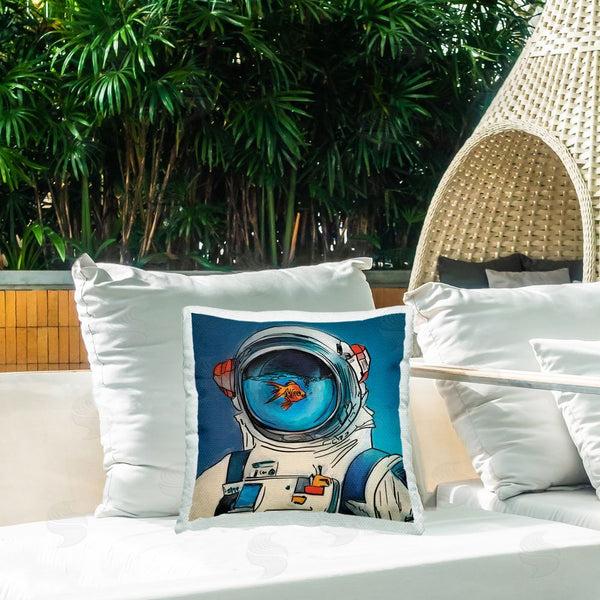 Stupell Industries Kamdon Kreations | Goldfish Astronaut Suit Printed Throw Pillow