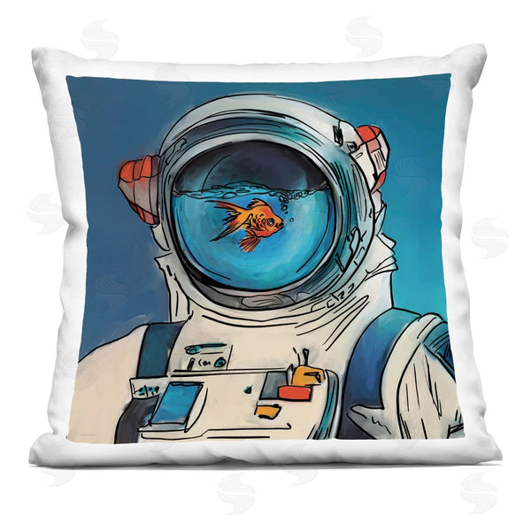 stupell industries Kamdon Kreations | Goldfish Astronaut Suit Printed Throw Pillow