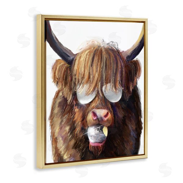 Stupell Industries Kamdon Kreations | Highland Cattle With Disco Ball