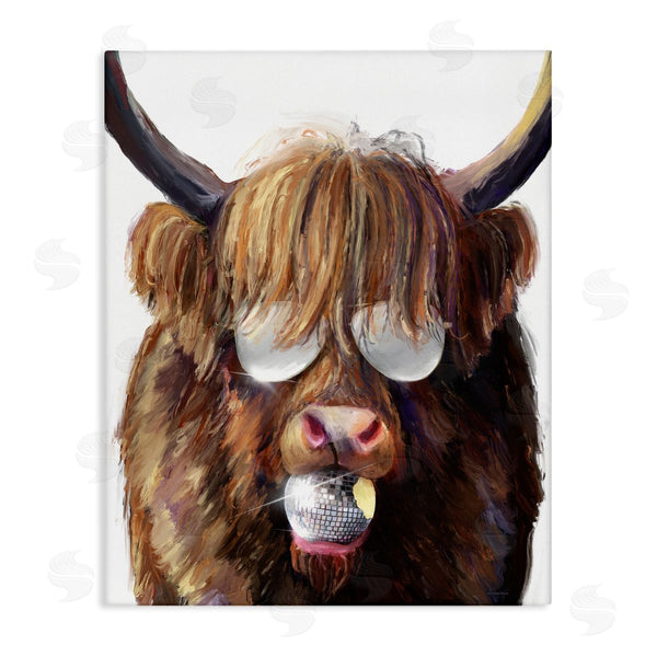 stupell industries Kamdon Kreations | Highland Cattle with Disco Ball