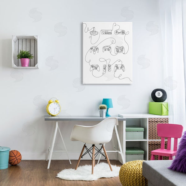 Stupell Industries Kamdon Kreations | Line Doodle Gaming Controllers Wall Art