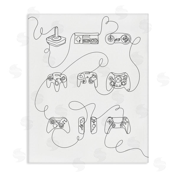 stupell industries Kamdon Kreations | Line Doodle Gaming Controllers Wall Art