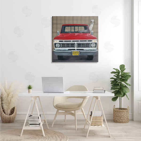 Stupell Industries Kamdon Kreations | Llama Aviator Sunglasses Red Truck Best Day Ever Wall Art