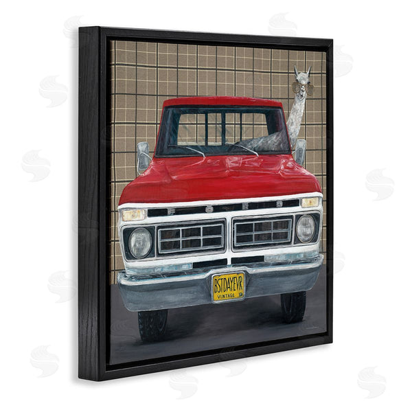 Stupell Industries Kamdon Kreations | Llama Aviator Sunglasses Red Truck Best Day Ever Wall Art