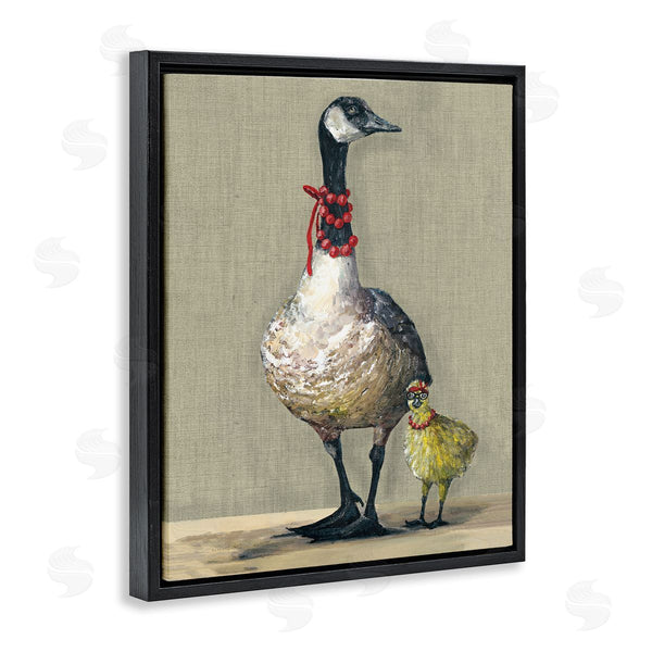 Stupell Industries Kamdon Kreations | Modern Fancy Mama Goose Walking Well Dressed Gosling Wall Art
