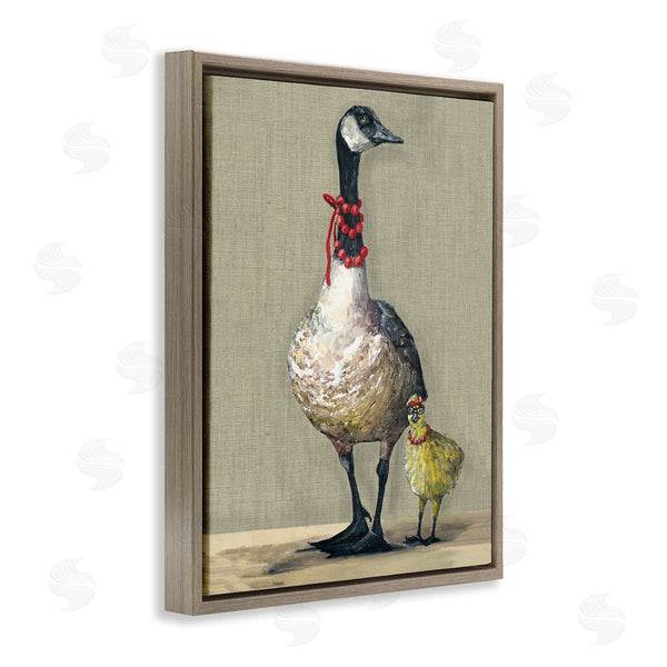 Stupell Industries Kamdon Kreations | Modern Fancy Mama Goose Walking Well Dressed Gosling Wall Art