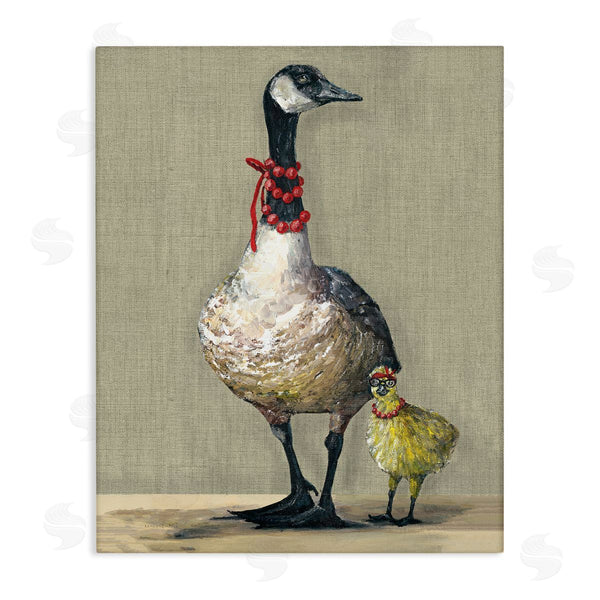 stupell industries Kamdon Kreations | Modern Fancy Mama Goose Walking Well Dressed Gosling Wall Art