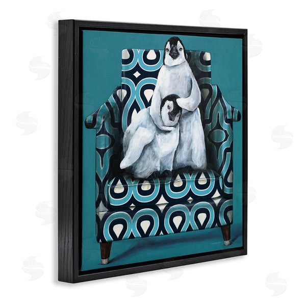Stupell Industries Kamdon Kreations | Pair Penguins Relaxing Head Pat Patterned Sofa Chair Wall Art