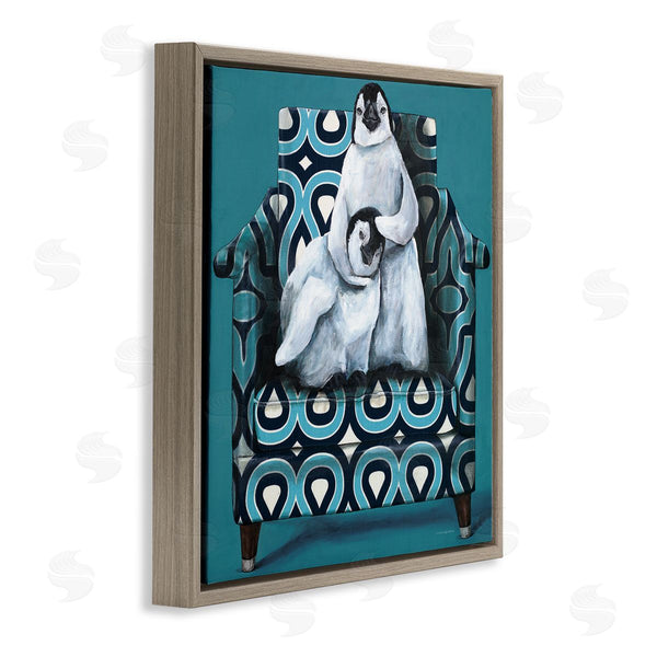 Stupell Industries Kamdon Kreations | Pair Penguins Relaxing Head Pat Patterned Sofa Chair Wall Art