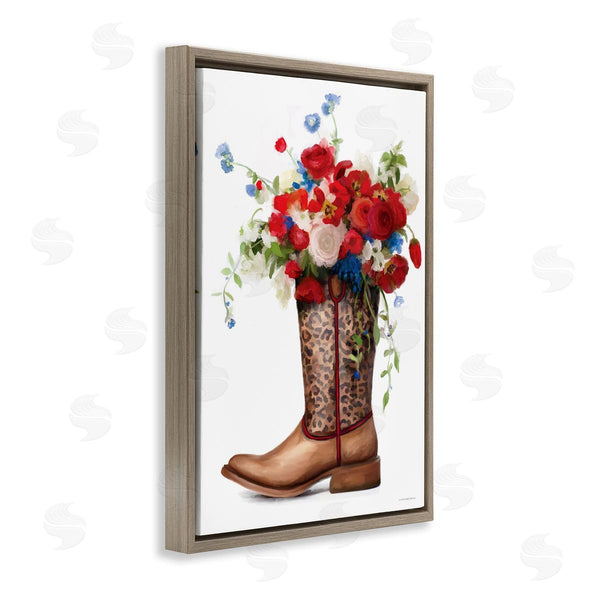 Stupell Industries Kamdon Kreations | Patriotic Roses In Cowgirl Boot