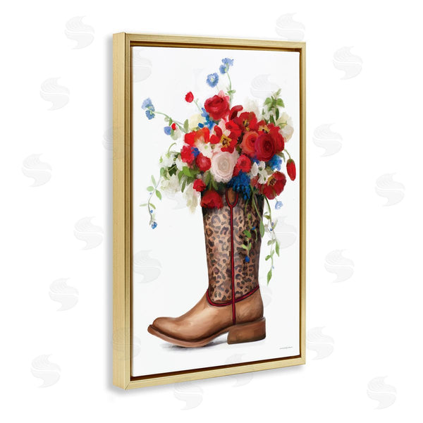Stupell Industries Kamdon Kreations | Patriotic Roses In Cowgirl Boot