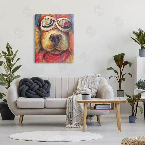 Stupell Industries Kamdon Kreations | Pilot Dog Goggles Portrait Wall Art