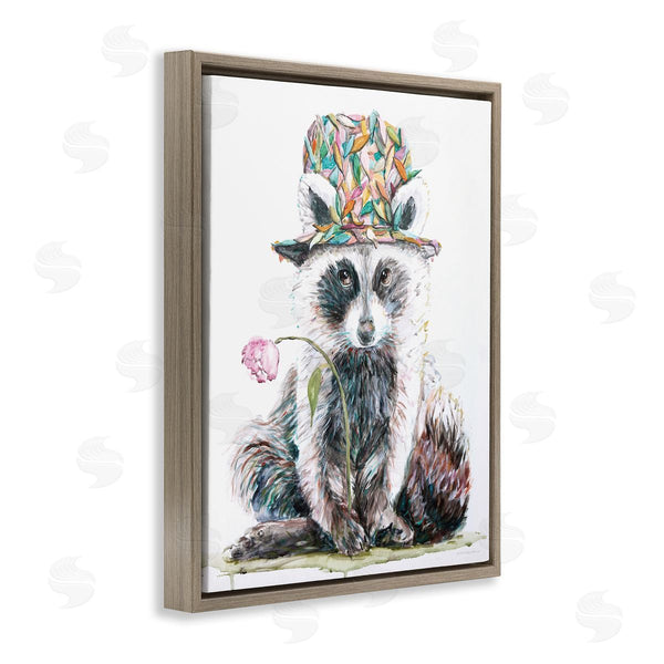 Stupell Industries Kamdon Kreations | Raccoon Pink Blossom Hat Wall Art