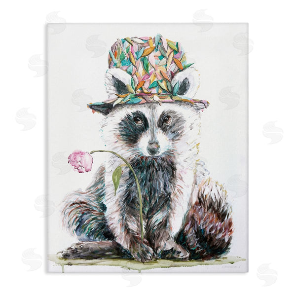 stupell industries Kamdon Kreations | Raccoon Pink Blossom Hat Wall Art