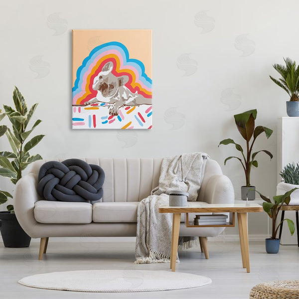 Stupell Industries Kamdon Kreations | Retro French Bulldog Abstraction Wall Art