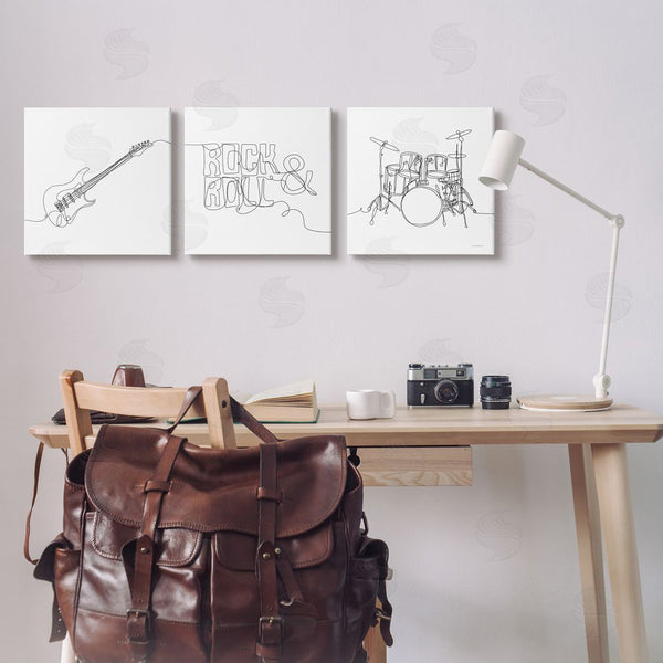 Stupell Industries Kamdon Kreations | Rock & Roll Musical Instrument Doodles Wall Art