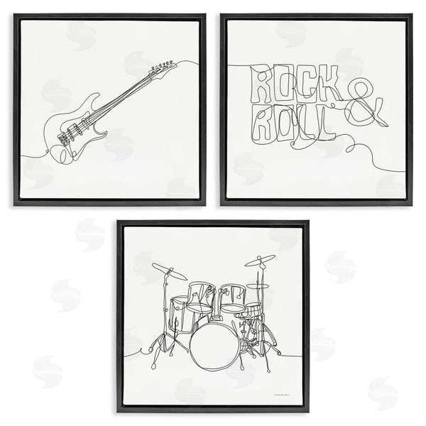 Stupell Industries Kamdon Kreations | Rock & Roll Musical Instrument Doodles Wall Art