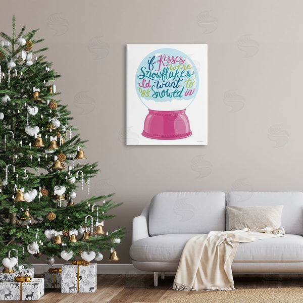 Stupell Industries Kamdon Kreations | Romantic Snowflake Kisses Snow Globe Winter Quote Wall Art