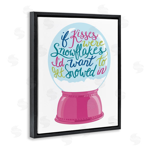 Stupell Industries Kamdon Kreations | Romantic Snowflake Kisses Snow Globe Winter Quote Wall Art