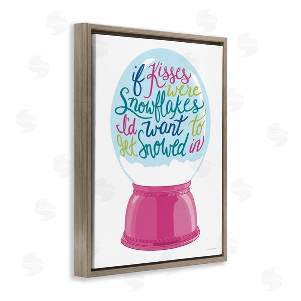 Stupell Industries Kamdon Kreations | Romantic Snowflake Kisses Snow Globe Winter Quote Wall Art