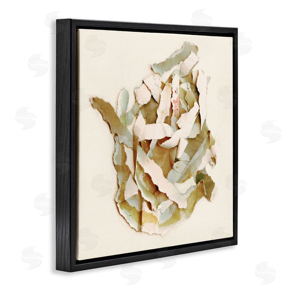 Stupell Industries Kamdon Kreations | Rose Plant Sliced Paper Pattern Neutral Abstract Collage Wall Art