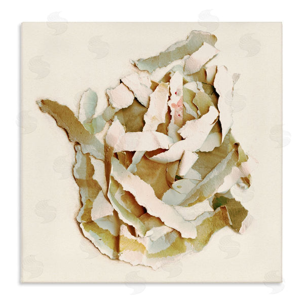 stupell industries Kamdon Kreations | Rose Plant Sliced Paper Pattern Neutral Abstract Collage Wall Art