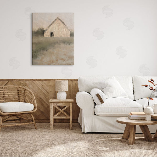 Stupell Industries Kamdon Kreations | Rustic Country Cottage Triangle Roof Distressed Landscape Painting Wall Art