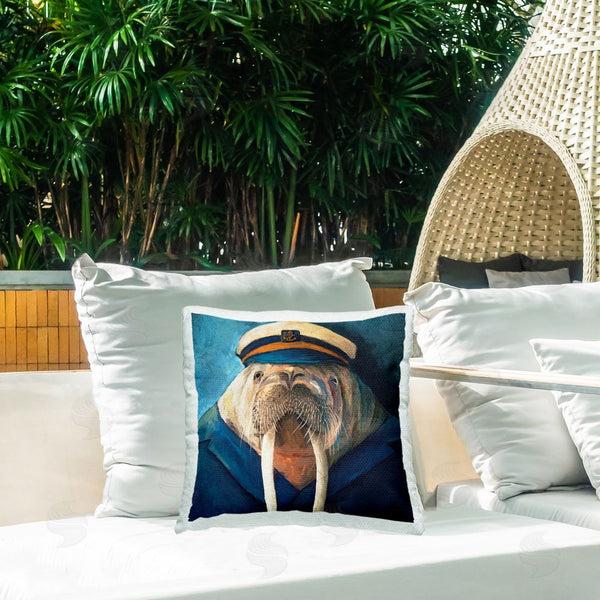 Stupell Industries Kamdon Kreations | Sailor Captain Walrus Printed Throw Pillow