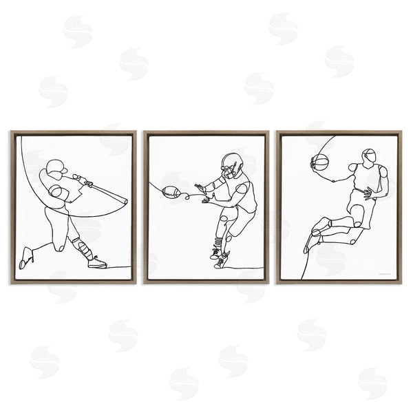 Stupell Industries Kamdon Kreations | Simple Line Doodle Playing Sports