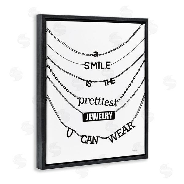 Stupell Industries Kamdon Kreations | Smile Glam Quote Chic Necklace Varied Text Design Wall Art