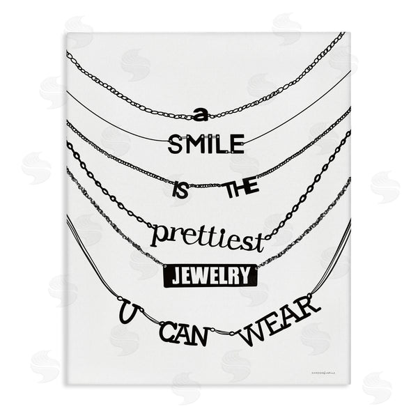 stupell industries Kamdon Kreations | Smile Glam Quote Chic Necklace Varied Text Design Wall Art