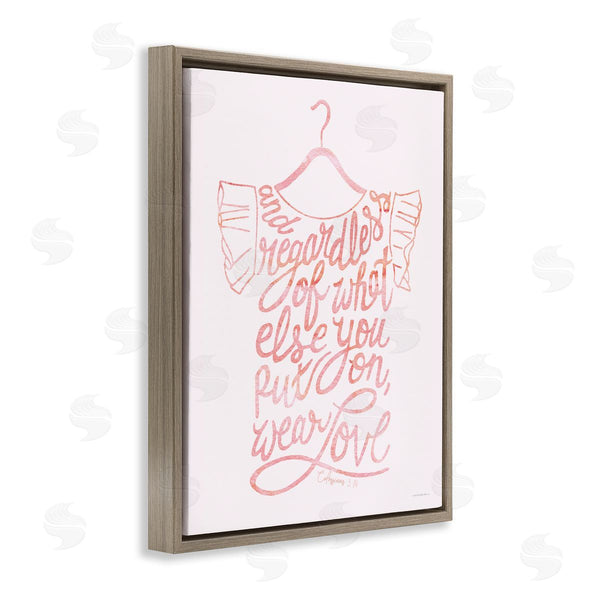 Stupell Industries Kamdon Kreations | Wear Love Fashion Calligraphy Religious Inspirational Quote Wall Art