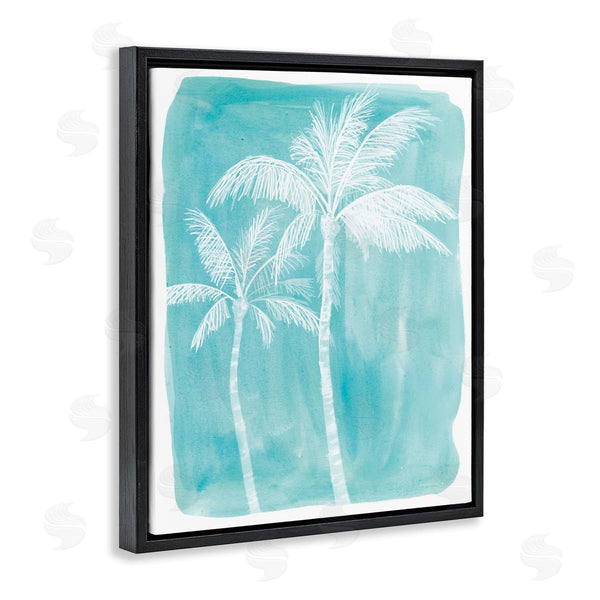 Stupell Industries Kamdon Kreations | White Palm Tree Beach Blue Tropic Painting Wall Art
