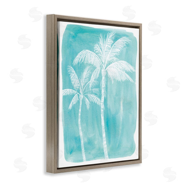 Stupell Industries Kamdon Kreations | White Palm Tree Beach Blue Tropic Painting Wall Art