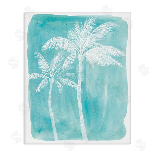 stupell industries Kamdon Kreations | White Palm Tree Beach Blue Tropic Painting Wall Art