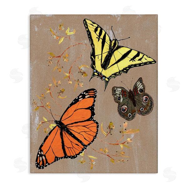 stupell industries Kara Keller Designs | Butterfly Collage with Herbs