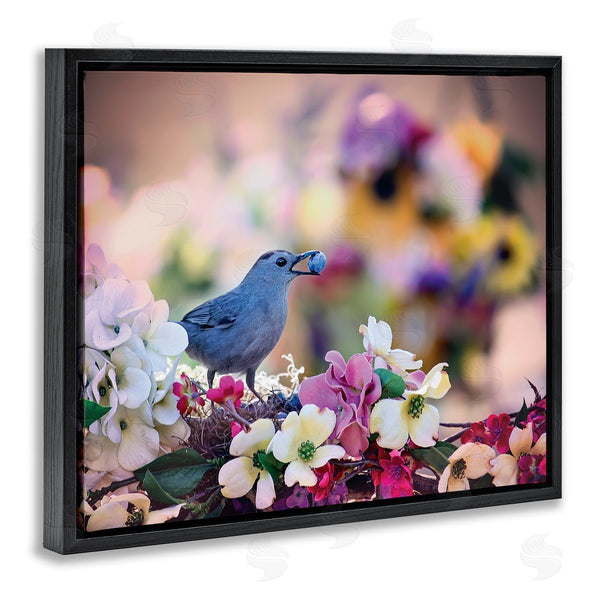Stupell Industries Karen Burke | Bird With Spring Flowers Wall Art