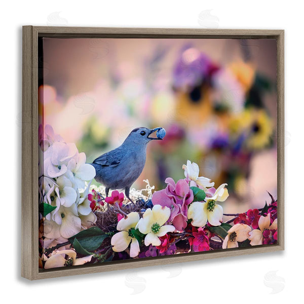 Stupell Industries Karen Burke | Bird With Spring Flowers Wall Art