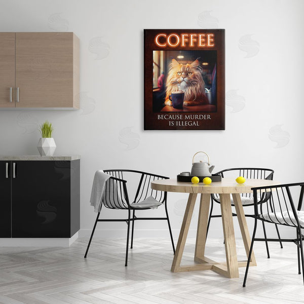 Stupell Industries Karen Burke | Funny Cat Coffee Phrase Wall Art
