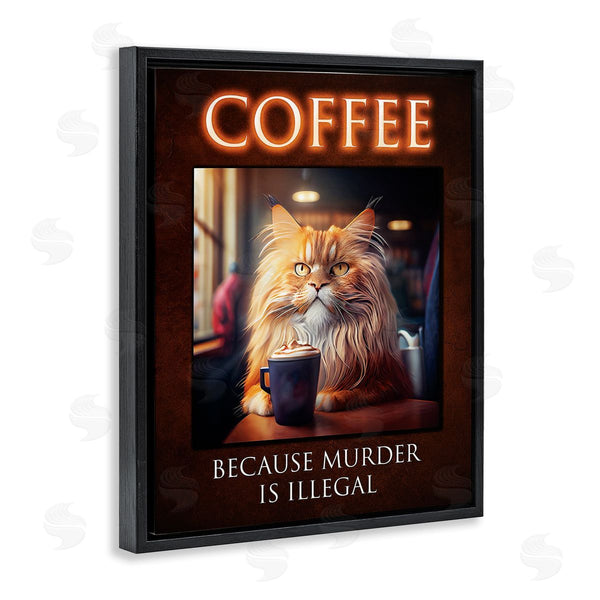 Stupell Industries Karen Burke | Funny Cat Coffee Phrase Wall Art
