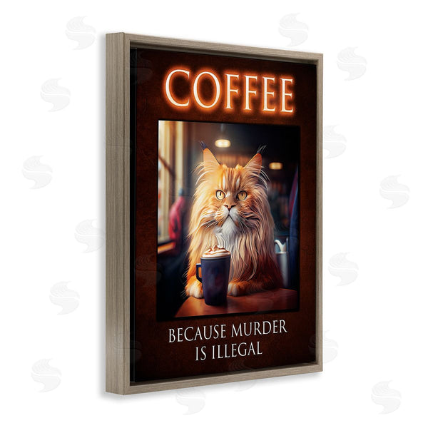 Stupell Industries Karen Burke | Funny Cat Coffee Phrase Wall Art