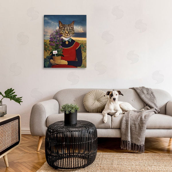 Stupell Industries Karen Burke | Gardening Cat With Catnip Wall Art