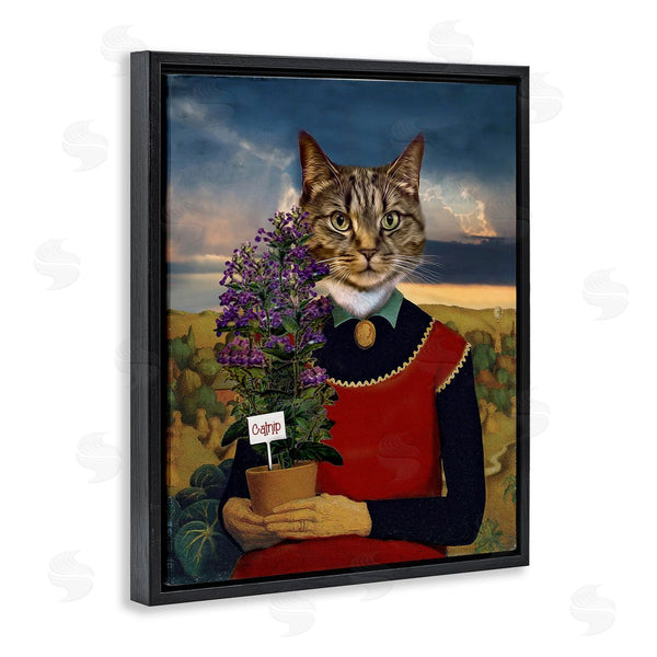 Stupell Industries Karen Burke | Gardening Cat With Catnip Wall Art